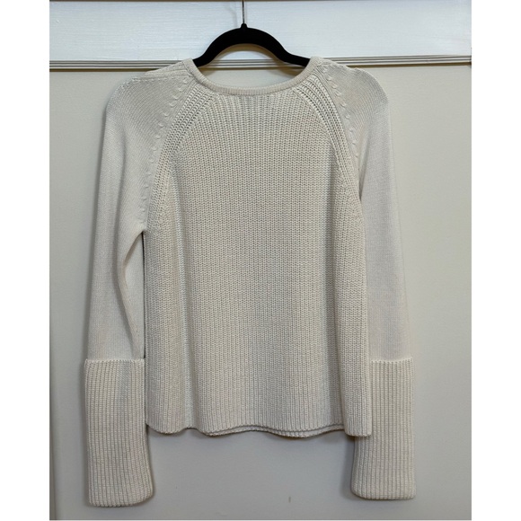 La Ligne Blackberry Long Sleeve Ribbed Knit Sweater in Cream Ivory Size Small - Picture 6 of 9